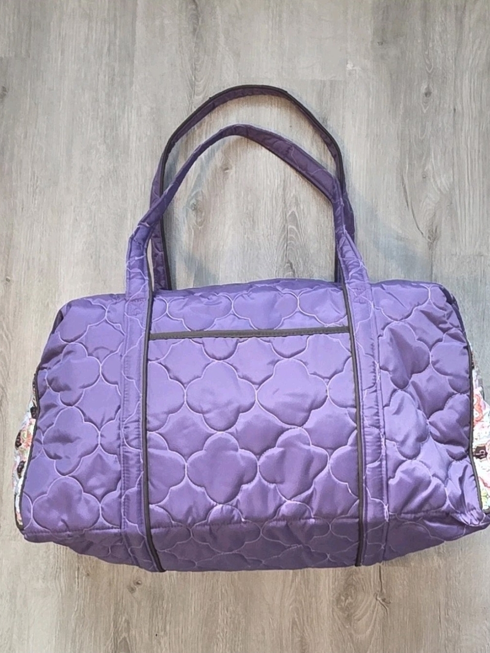 Cinda B Purple Quilted Padded Duffel Bag - Picture 3 of 6